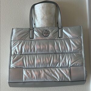 Tory Burch silver tote bag